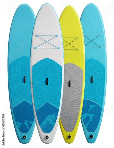 Fototapeta Série de planches de Stand Up Paddle détourée sur fond transparent