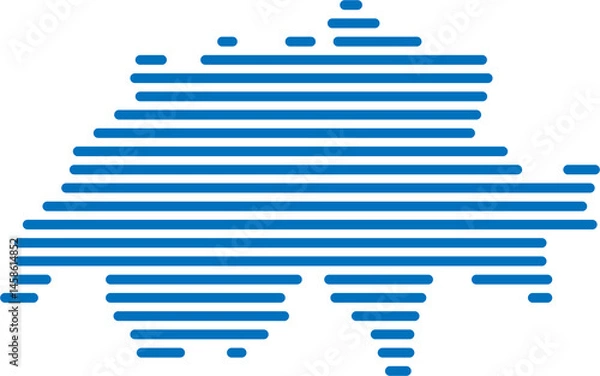 Obraz horizontal line drawing of switzerland map.