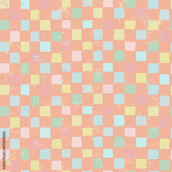 Obraz Seamless large checkered repeating pattern for wrapping paper, bedding, home design and other design projects in futuristic aesthetics and retro futurism