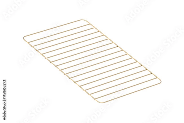 Fototapeta Golden baking rack isolated on white background. 3d render