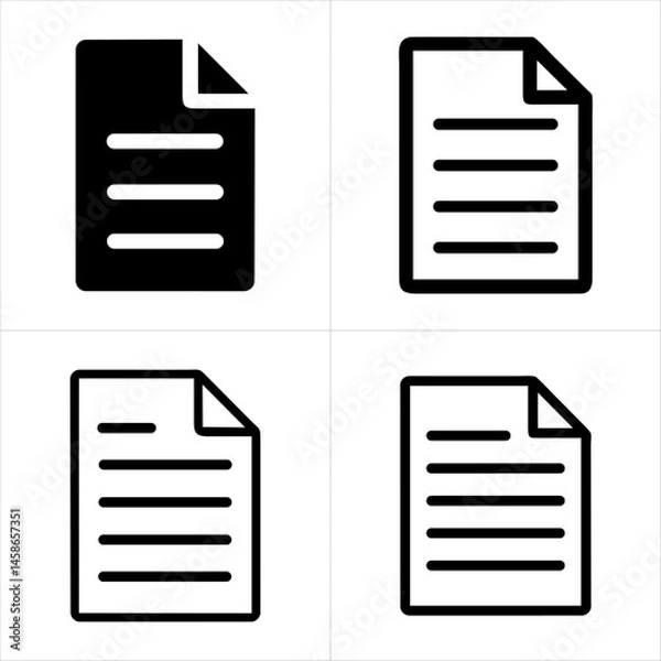 Fototapeta document icon set
