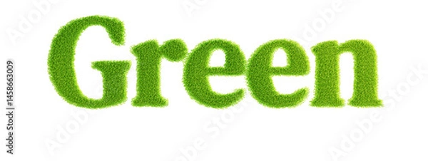 Obraz green grass text 3D rendering