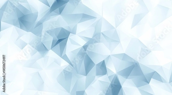 Fototapeta Abstract geometric pattern of light blue and white triangles