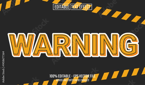 Fototapeta warning editable text effect