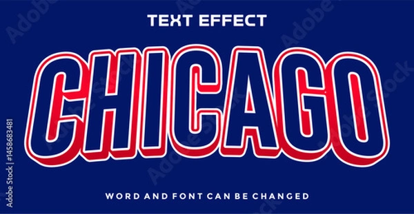 Fototapeta Chicago editable text effect
