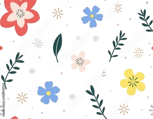 Fototapeta Abstract flower pattern on transparent background