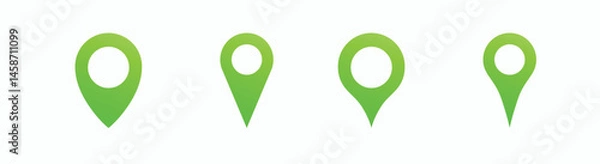 Obraz Set of four red location markers for various uses