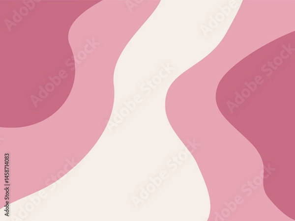 Fototapeta Wavy Retro Pink Abstract Background – Minimal Pastel Aesthetic Design