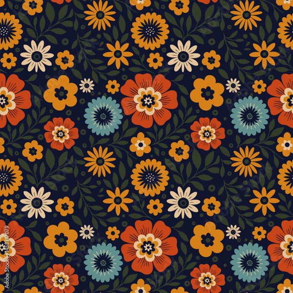 Fototapeta Colorful Floral Pattern Background