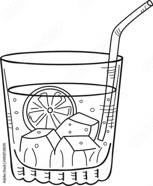 Fototapeta Bar drink including beer, wine, Mojito, Margarita, Cuba Libre, Martini, and Pi a Colada cocktails. Includes an assortment of alcoholic and non-alcoholic beverages with ice, orange or lime garnishes