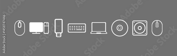 Fototapeta Computer set icon