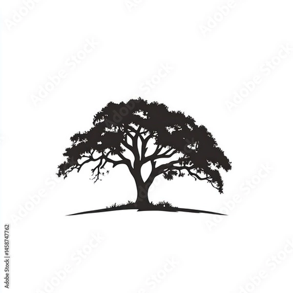 Fototapeta Silhouetted tree against white background.  Possible use Nature, environment, ecology stock image