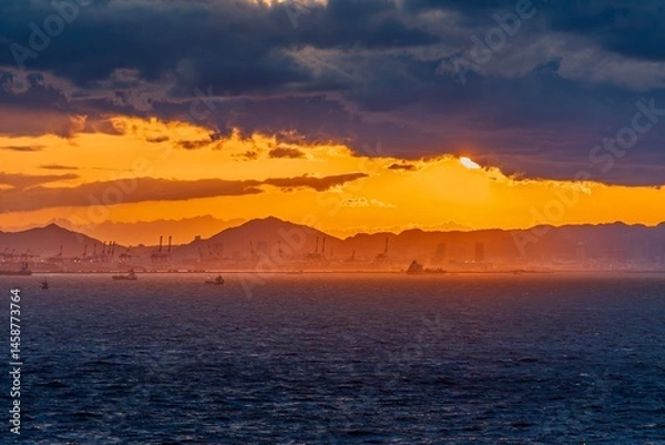 Fototapeta sunset over the sea