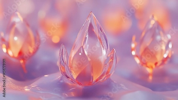 Obraz Abstract crystalline lotus blossoms