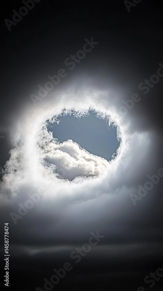 Fototapeta Dramatic sky hole in swirling clouds.