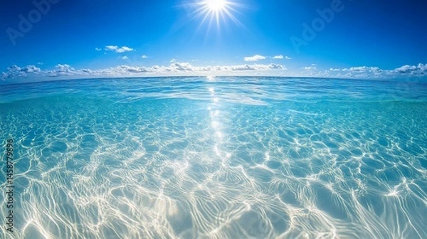 Obraz Crystal-clear turquoise water, sunlit surface
