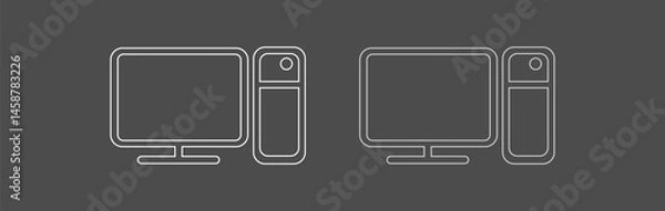Fototapeta Computer set icon