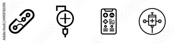 Fototapeta Vector icon collection featuring medical symbols for healthcare design and applications