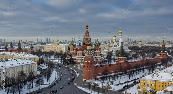 Obraz Saint Basil Cathedral Red Square Moscow Winter