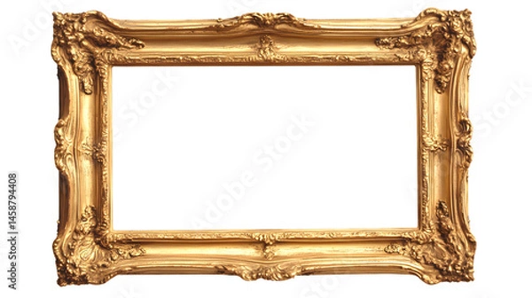 Fototapeta Luxurious Gold Frame Isolated on White Background for Elegance and Sophistication