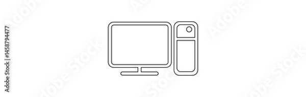 Fototapeta Computer set icon