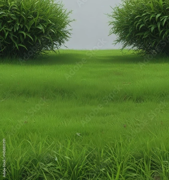 Fototapeta Vibrant green grass border, seamlessly repeating ,  outdoor,  pattern,  fabric design