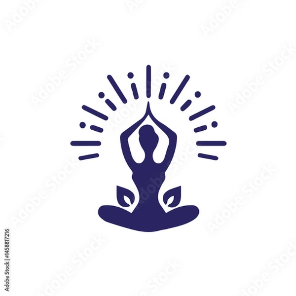 Obraz Yoga lotus position, Meditative Yoga Pose with Radiating Energy