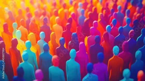 Fototapeta Vibrant Crowd: A Symphony of Colors and Unity