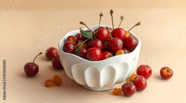 Fototapeta A Bowl of Cherries: Pure Joy in Every Bite

