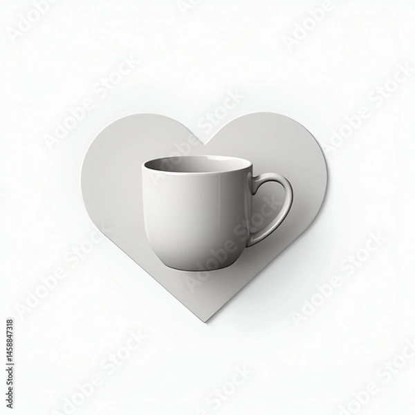 Obraz cup of coffee with heart
