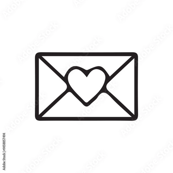 Fototapeta envelope with heart