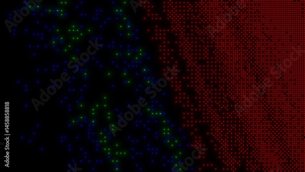 Fototapeta Digital Matrix Lights - Abstract LED Dot Grid in RGB Colors -  Red, Green, Blue