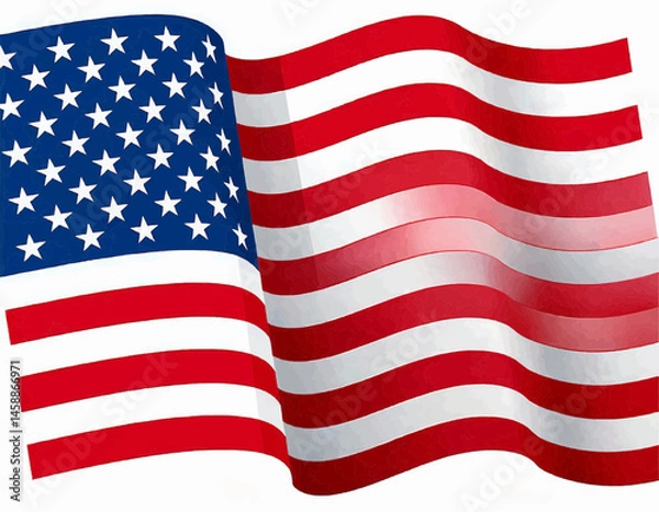 Fototapeta Flat Simplified American Flag Vector Graphic