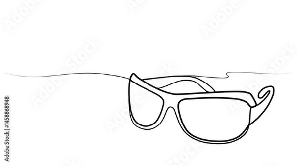 Fototapeta continuous one line drawing of glasses. vector