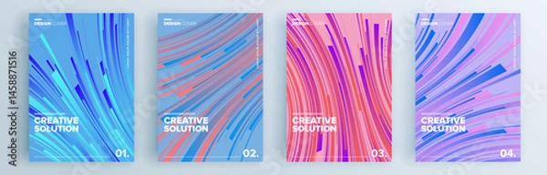 Fototapeta Modern abstract covers set, minimal covers design. Colorful geometric background, vector illustration.
