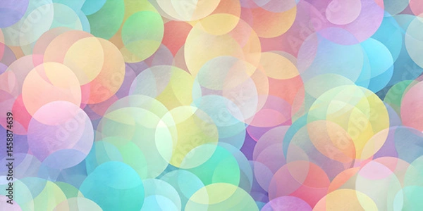 Obraz Abstract Pastel Circles Seamless Pattern. Colorful Geometric Background