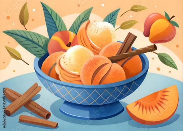 Obraz Peach Cobbler Recipe. A Summer Delight