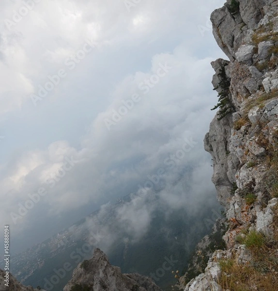 Fototapeta Fog over the rocks of Ai Petri