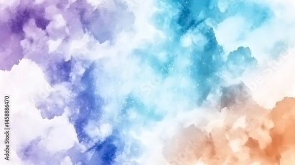 Fototapeta Abstract Colorful Nebula Background with Cosmic Elements