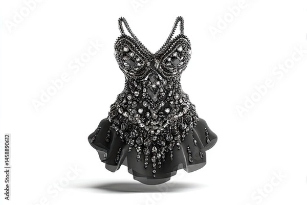 Obraz Black baby gown isolated on white background