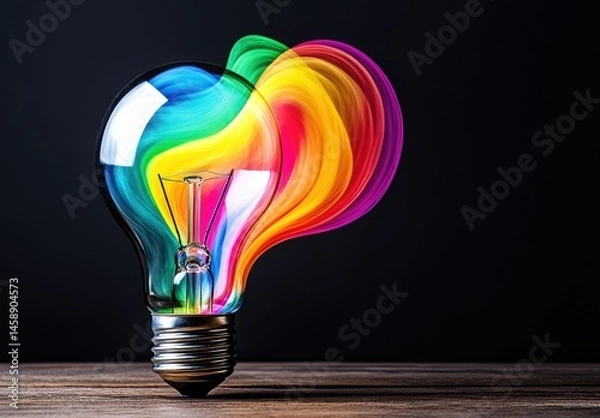 Fototapeta Colorful Lightbulb Concept