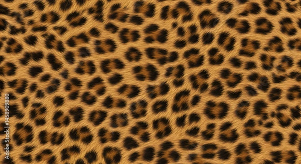 Obraz Seamless Leopard Print Texture: Golden Brown and Black Animal Fur Pattern