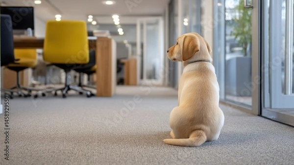 Obraz Adorable Puppy in a Modern Office