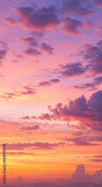 Obraz Vibrant Sunset Sky with Colorful Clouds for Phone Background Wallpaper 