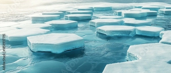 Obraz A large body of water with a lot of ice floating on top