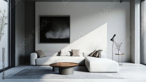 Fototapeta A minimalist modern color palette with clean whites, soft grays, and deep charcoal blacks --ar 16:9 --v 6.1 Job ID: 76653aa4-682c-4519-a580-56fcb97b7444