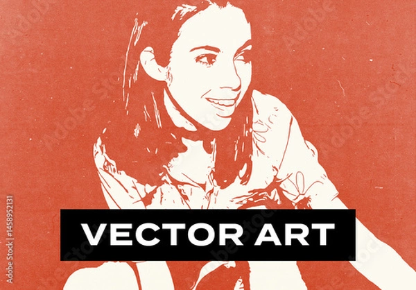 Obraz Vectorizer Vector Cartoon Comics Art Photo Effect Paper Texture Template Mockup Overlay Style