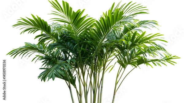 Obraz Kentia Palm Tree Isolated on White Background for Tropical Vibes and Holiday Designs