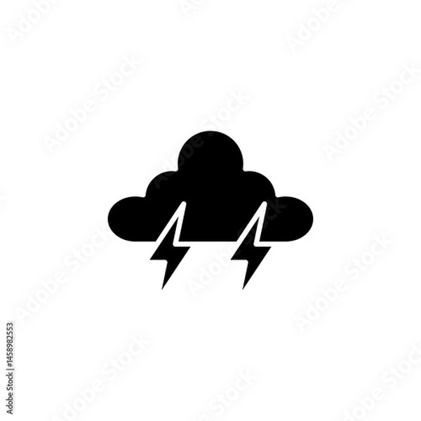 Obraz stormy weather, thunder, lightning icon