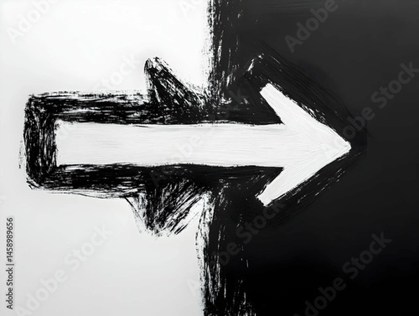 Obraz Abstract Arrowhead Black and White Illustration